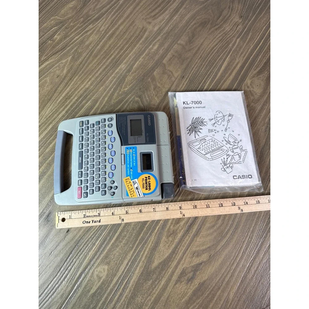 Vintage Casio KL-7000 EZ-Label Printer Portable Label Maker Gray Manual Works‎